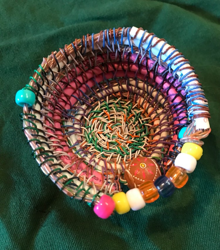 Top view looking down into a fidget basket made by Sarah Batchelder.