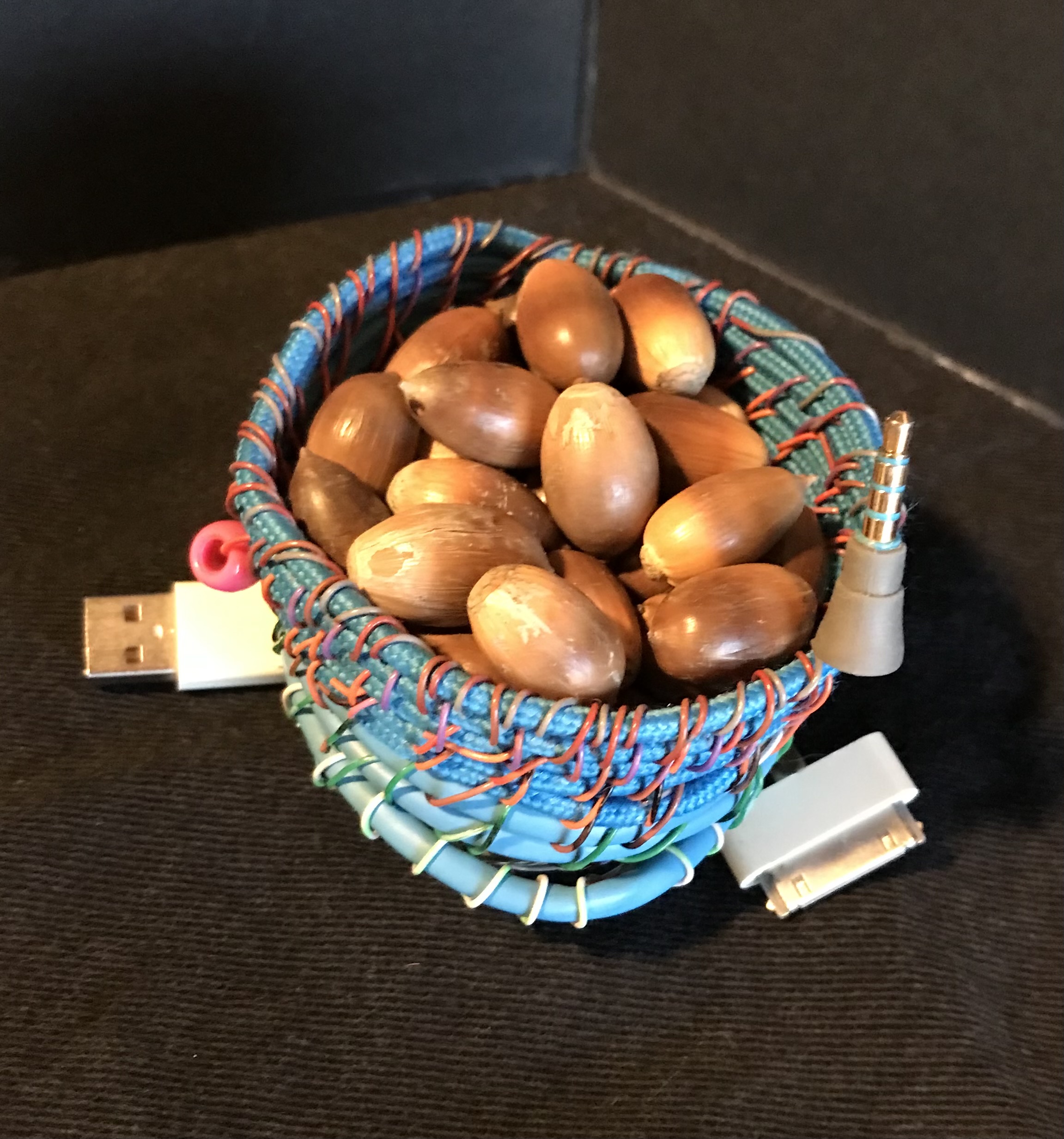 Basket filled with acorns