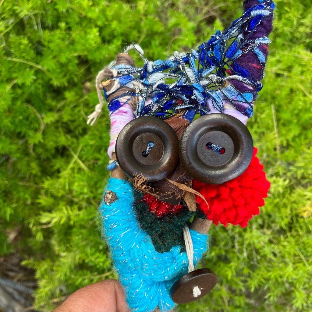 A unique handwoven owl puppet by Sarah Batchelder
