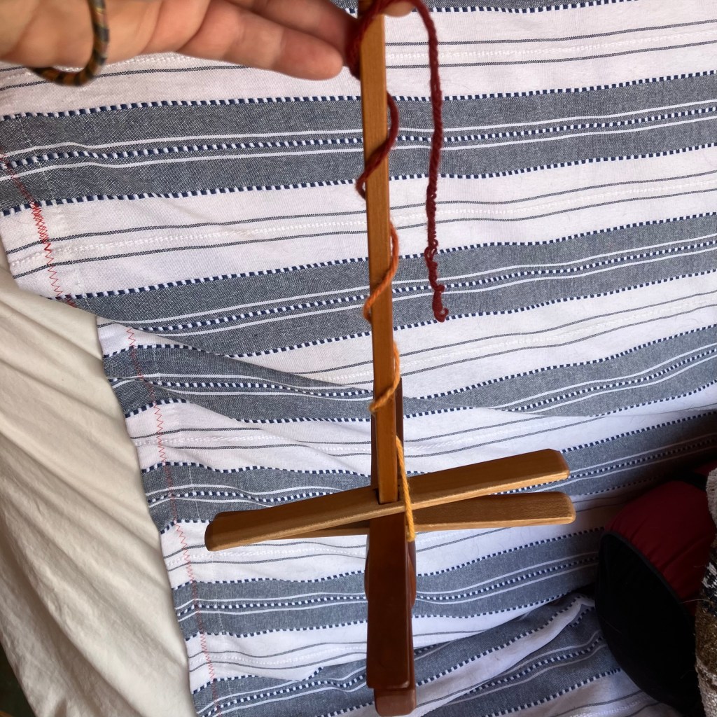 A Turkish drop spindle