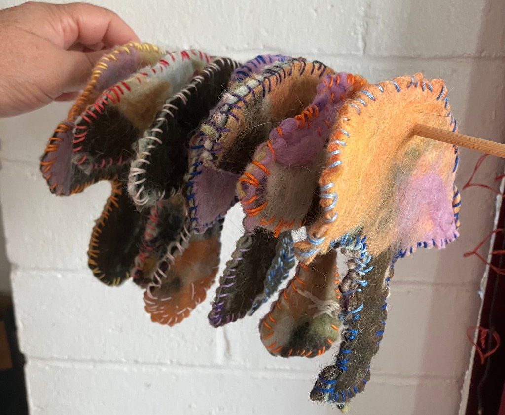 Felted mushrooms